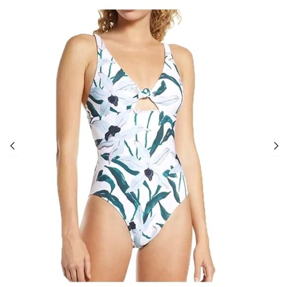 Tory Burch Front Knot One-Piece floral palma – Size Medium NWT - Picture 1 of 7
